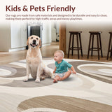 Ultra Soft Area Rug, Non Slip, Stain Resistant, Washable Area Rugs for Living Room, Bedroom, Chic Area with Abstract Swirl in Beige and Taupe Shades(Beige)