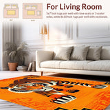 Ultra Soft Area Rug, Non Slip, Stain Resistant, Washable Area Rugs for Living Room, Bedroom, Bold Spiritual Living Room Non-Slip Rug(Orange)
