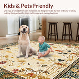 Ultra Soft Area Rug, Non Slip, Stain Resistant, Washable Area Rugs for Living Room, Bedroom, Natural Woven Hallway Area(Beige)