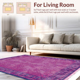 Ultra Soft Area Rug, Non Slip, Stain Resistant, Washable Area Rugs for Living Room, Bedroom, Playful Pink Whimsical Design(Pink)