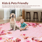 Ultra Soft Area Rug, Non Slip, Stain Resistant, Washable Area Rugs for Living Room, Bedroom, Faux Wool Pink Accent Rug for Home Office(Pink)