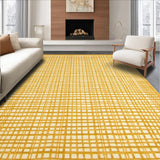Ultra Soft Area Rug, Non Slip, Stain Resistant, Washable Area Rugs for Living Room, Bedroom, Vibrant Half Circle Design(Yellow)