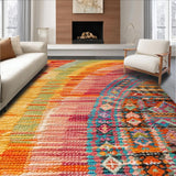 Ultra Soft Area Rug, Non Slip, Stain Resistant, Washable Area Rugs for Living Room, Bedroom, Cotton Vibrant Classroom Dining Area Rug(Orange)