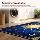 Ultra Soft Area Rug, Non Slip, Stain Resistant, Washable Area Rugs for Living Room, Bedroom, Stellar Dreamy Moonlit Pattern(Blue)