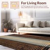 Ultra Soft Area Rug, Non Slip, Stain Resistant, Washable Area Rugs for Living Room, Bedroom, Trendy Natural Textured Look(Brown)
