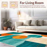 Ultra Soft Area Rug, Non Slip, Stain Resistant, Washable Area Rugs for Living Room, Bedroom, Vibrant Abstract Ink Splash(Blue)