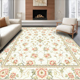 Ultra Soft Area Rug, Non Slip, Stain Resistant, Washable Area Rugs for Living Room, Bedroom, Sophisticated Area with Elegant Floral Motifs in Cream and Beige Shades(Ivory)