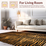 Ultra Soft Area Rug, Non Slip, Stain Resistant, Washable Area Rugs for Living Room, Bedroom, Luxe Rustic Faux Fur Elegance(Brown)