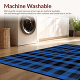 Contemporary Layered Plaid Decor(Blue)