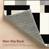 Minimalist Chic Design Large Floor Mat in Black Beige Tones(Beige)