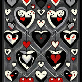 Whimsical Abstract Heart Motif(Black)