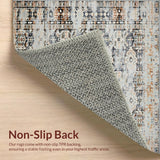 Ultra Soft Area Rug, Non Slip, Stain Resistant, Washable Area Rugs for Living Room, Bedroom, Non Slip Small Indoor Entrance with Vintage Style Print(Gray)