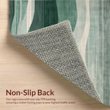 Ultra Soft Area Rug, Non Slip, Stain Resistant, Washable Area Rugs for Living Room, Bedroom, Elegant Sage Green Geometric Motif(Green)
