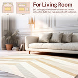 Luxurious Chevron Hallway Runner with Sophisticated Motif(Beige)