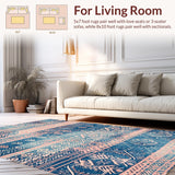 Ultra Soft Area Rug, Non Slip, Stain Resistant, Washable Area Rugs for Living Room, Bedroom, Trendy Pastel Girls Room Machine Washable Carpet(Blue)