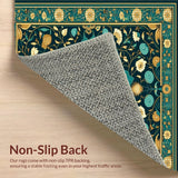 Ultra Soft Area Rug, Non Slip, Stain Resistant, Washable Area Rugs for Living Room, Bedroom, Living Rug Peacock Garden Easy Clean Carpet(Blue)