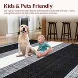 Ultra Soft Area Rug, Non Slip, Stain Resistant, Washable Area Rugs for Living Room, Bedroom, Black White Patterned Carpet(Black)