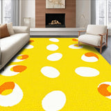 Ultra Soft Area Rug, Non Slip, Stain Resistant, Washable Area Rugs for Living Room, Bedroom, Whimsical Soft Curved Design(Yellow)