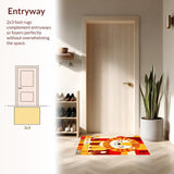 Ultra Soft Area Rug, Non Slip, Stain Resistant, Washable Area Rugs for Living Room, Bedroom, Vibrant Jungle-Themed Design(Orange)