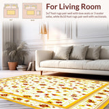 Ultra Soft Area Rug, Non Slip, Stain Resistant, Washable Area Rugs for Living Room, Bedroom, Elegant Area Featuring Ornate Floral and Geometric Design(White)