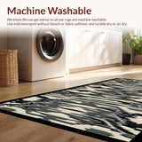 Ultra Soft Area Rug, Non Slip, Stain Resistant, Washable Area Rugs for Living Room, Bedroom, High-Contrast Striped Rustic Charm(Beige)