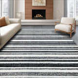 Ultra Soft Area Rug, Non Slip, Stain Resistant, Washable Area Rugs for Living Room, Bedroom, Bold Black & White Runner(Black)