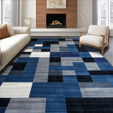 Chic Geometric Blue Gray Motif(Blue)