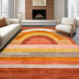 Ultra Soft Area Rug, Non Slip, Stain Resistant, Washable Area Rugs for Living Room, Bedroom, Dynamic Pastel Wave Pattern(Orange)
