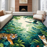 Ultra Soft Area Rug, Non Slip, Stain Resistant, Washable Area Rugs for Living Room, Bedroom, Charming Animal Print Wonderland(Green)