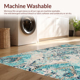 Ultra Soft Area Rug, Non Slip, Stain Resistant, Washable Area Rugs for Living Room, Bedroom, Stylish Vintage Medallion Touches(White)