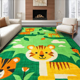 Ultra Soft Area Rug, Non Slip, Stain Resistant, Washable Area Rugs for Living Room, Bedroom, Vibrant Jungle Animal Aesthetic(Green)