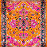 Ultra Soft Area Rug, Non Slip, Stain Resistant, Washable Area Rugs for Living Room, Bedroom, Contemporary Vibrant Pattern Showcase(Orange)
