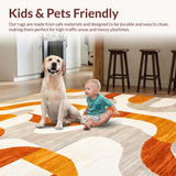 Ultra Soft Area Rug, Non Slip, Stain Resistant, Washable Area Rugs for Living Room, Bedroom, Rustic Earthy Textured Visual Theme(Orange)