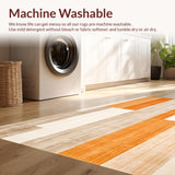 Contemporary Fall Area Beige & Orange Geometric(Beige)