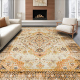 Ultra Soft Area Rug, Non Slip, Stain Resistant, Washable Area Rugs for Living Room, Bedroom, Luxurious Warm Gold Accent Style(Beige)