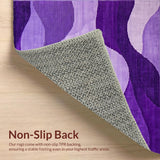 Ultra Soft Area Rug, Non Slip, Stain Resistant, Washable Area Rugs for Living Room, Bedroom, Sleek Textural Purple Floor Accent(Purple)