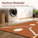 Ultra Soft Area Rug, Non Slip, Stain Resistant, Washable Area Rugs for Living Room, Bedroom, Unique Rustic Baseball Fusion(Brown)