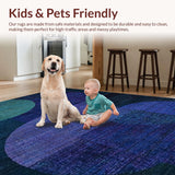 Ultra Soft Area Rug, Non Slip, Stain Resistant, Washable Area Rugs for Living Room, Bedroom, Deep Sea Creature Rug With Intertwined Tentacle Graphic Art Design(Blue)