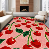 Ultra Soft Area Rug, Non Slip, Stain Resistant, Washable Area Rugs for Living Room, Bedroom, Charming Red and Green Theme(Red)