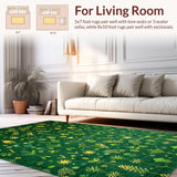 Ultra Soft Area Rug, Non Slip, Stain Resistant, Washable Area Rugs for Living Room, Bedroom, Vibrant Nature-Inspired Aesthetic(Green)