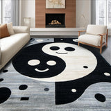 Ultra Soft Area Rug, Non Slip, Stain Resistant, Washable Area Rugs for Living Room, Bedroom, Psychedelic Monochrome Abstract Waves(Black)