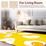 Ultra Soft Area Rug, Non Slip, Stain Resistant, Washable Area Rugs for Living Room, Bedroom, Adorable Egg-Inspired Visuals(Yellow)