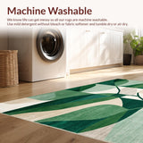 Ultra Soft Area Rug, Non Slip, Stain Resistant, Washable Area Rugs for Living Room, Bedroom, Abstract Botanical(Green)