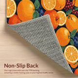 Ultra Soft Area Rug, Non Slip, Stain Resistant, Washable Area Rugs for Living Room, Bedroom, Lively Citrus Splash Decor(Orange)