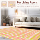 Ultra Soft Area Rug, Non Slip, Stain Resistant, Washable Area Rugs for Living Room, Bedroom, Cozy Rustic Shaggy Motif(Orange)