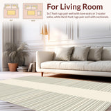 Artistic Hand Woven Striped Vision(Beige)