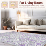 Ultra Soft Area Rug, Non Slip, Stain Resistant, Washable Area Rugs for Living Room, Bedroom, Elegant Abstract Curved Design(Gray)
