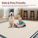 Ultra Soft Area Rug, Non Slip, Stain Resistant, Washable Area Rugs for Living Room, Bedroom, Rustic Nautical Textured Welcome Mat(Beige)