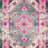 Ultra Soft Area Rug, Non Slip, Stain Resistant, Washable Area Rugs for Living Room, Bedroom, Rustic Vintage Floral Ethnic Appeal(Green)