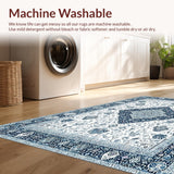 Ultra Soft Area Rug, Non Slip, Stain Resistant, Washable Area Rugs for Living Room, Bedroom, Luxurious Abstract Ethnic Patterns(White)